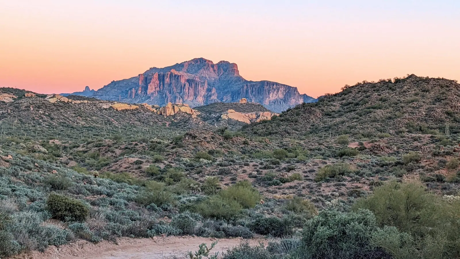 Sonoran desert sunset over the Arizona backcountry